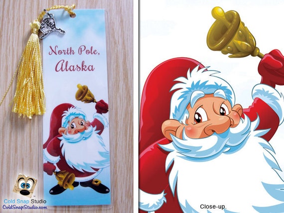 NORTH POLE ALASKA Bookmark with State Charm, 2 Pack Santa Claus Christmas Bookmarks, Alaskan Souvenirs