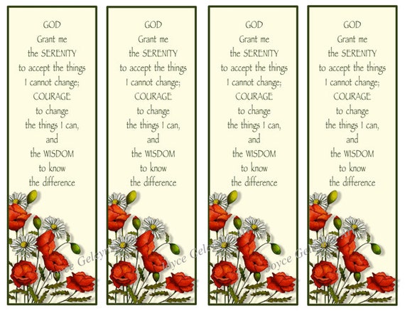 Printable Bookmarks Hand Drawn Poppies and Daisies Serenity