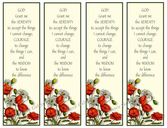 4 Best Images Of Serenity Prayer Bookmarks Printable Free Free 