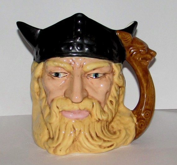 Large Vintage Viking Head Mug Cup Jug Vasa Order by PuppyLuckArt