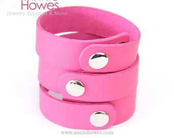 Boho Leather Cuff Bracelet in 5 gorgeous colors .75 Inch Width