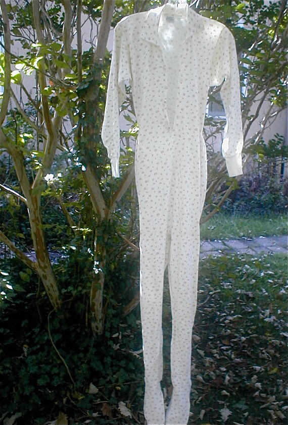 Carter's Gal Briggans Footed Pajamas  Button Down  Vented Long Johns For Girls  Ski Pajamas Vintage 1955 Sleepwear for Tall Girls - Lingerie