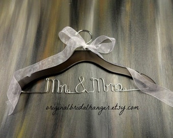 Wedding Wire Hangers - Mr & Mrs Hanger - Bride Dress Hanger - Wedding Photo Props - Unique Shower Gift - Mrs Wedding Hanger - Gift for Bride