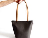 Brown faux Leather tote bag leather handles , Small Brown saffiano faux leather  Women handbag , Brown Handbag , Brown purse