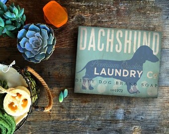 DACHSHUND dog laundry house laundry room artwork on gallery wrapped canvas by Stephen Fowler