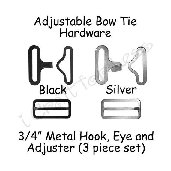50 Sets Adjustable Bow Tie Hardware Fastener Clips Rectangle