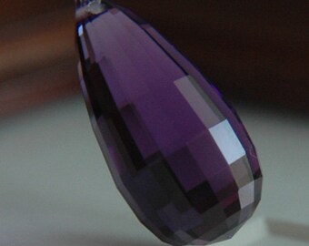 AAA Amethyst Step-Cut Faceted Teardrop Briolette