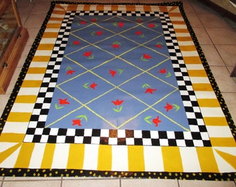 Hand Painted Floorcloths Art for your Floor by countryfloorcloths