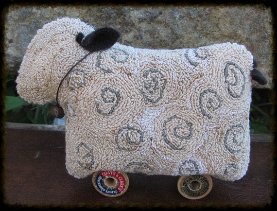 Primitive Willie the Sheep Needlepunch ePattern PDF by primitivebettys