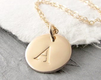 Initial Necklace Gold 14k Gold Pendant Necklace Solid Gold Necklace Initial Necklace Personalized Jewelry Mother's Day Gift Holiday Gift