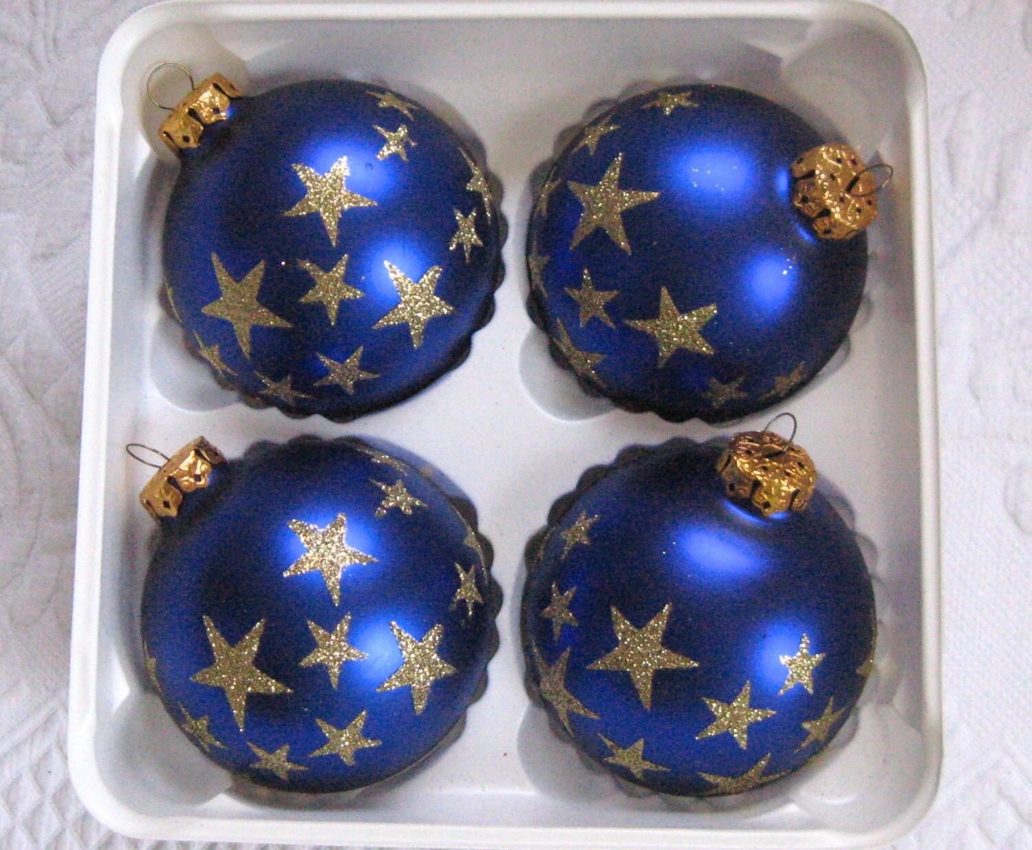 four blue christmas tree glass ornaments blue glass by four blue christmas tree glass ornaments blue glass by
