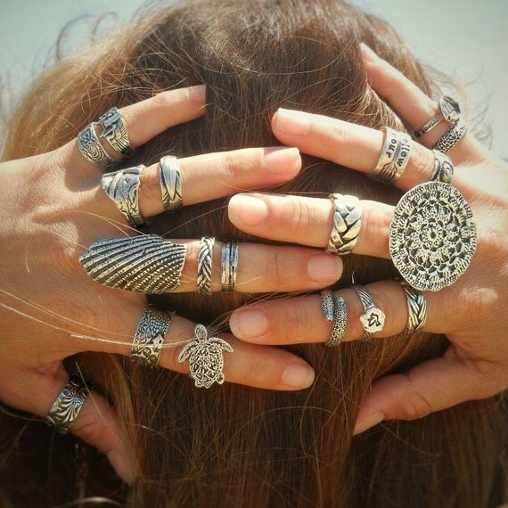 Hippie Ring Hippie Jewelry CHUNKY HIPPIE RING by HappyGoLicky