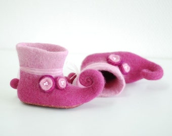 For Little Fairy handfelted slippers home shoes baby booties HANDMADE TO ORDER Any colors and size