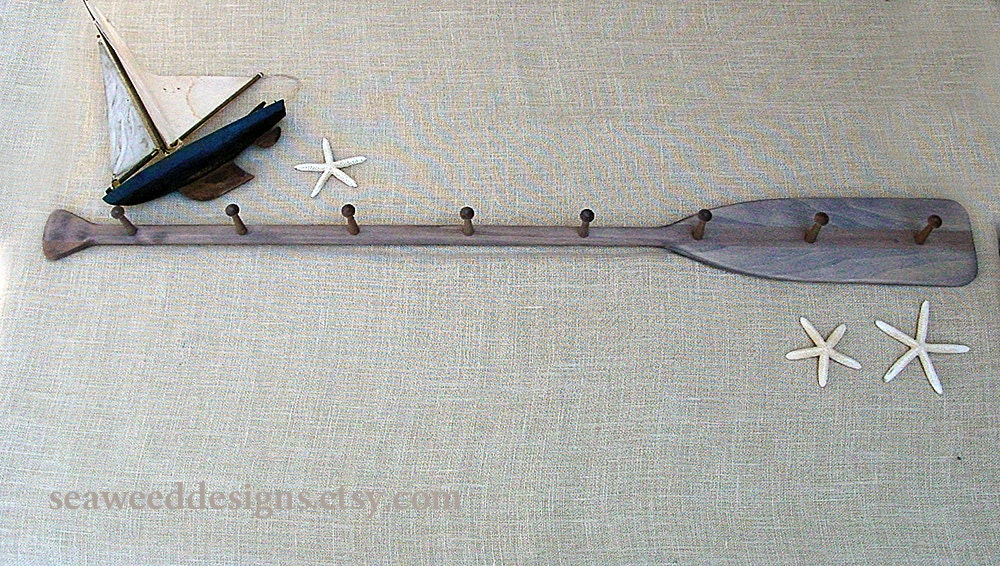 58 8Peg Paddle Rack Stained Driftwood / by seaweeddesigns on Etsy
