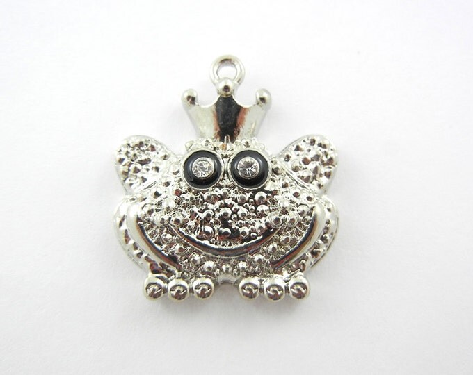 Textured Silver-tone Frog Prince Charm