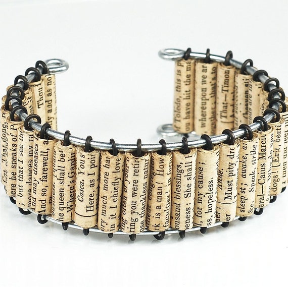 Shakespeare Jewelry- Upcycled Paper Bead Bracelet