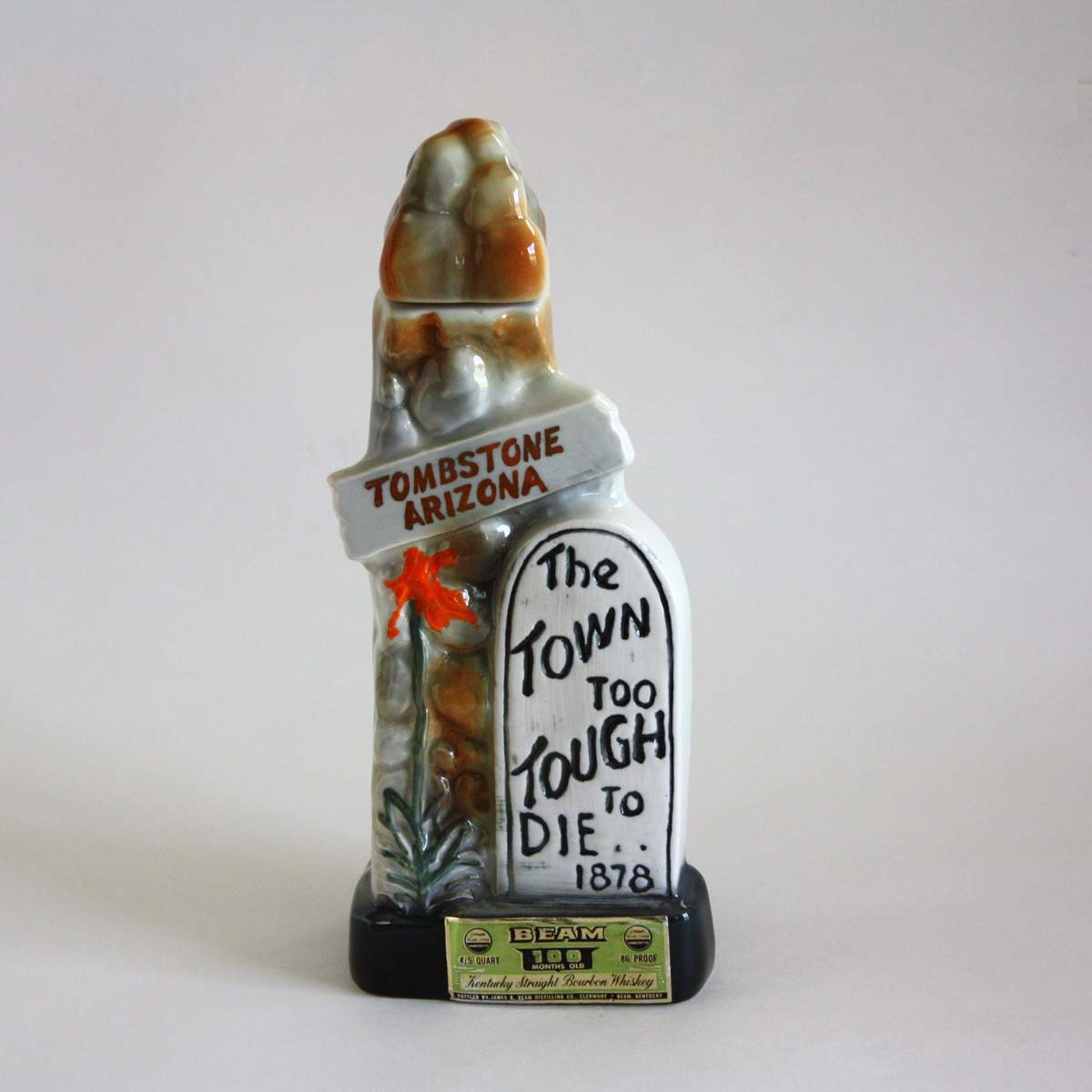 Jim Beam Tombstone Arizona Collectible Ceramic Decanter Bottle