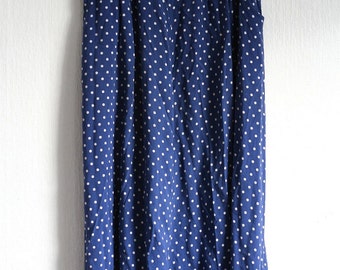 navy polka dot maxi skirt