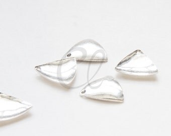 Silver Pleated Brass Charm
