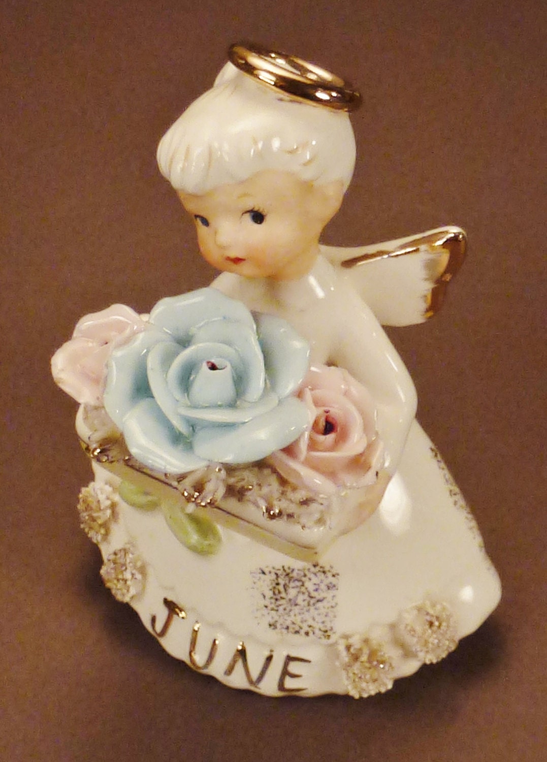 LEFTON Japan JUNE Angel figurine Rose Pearl 489 Mint