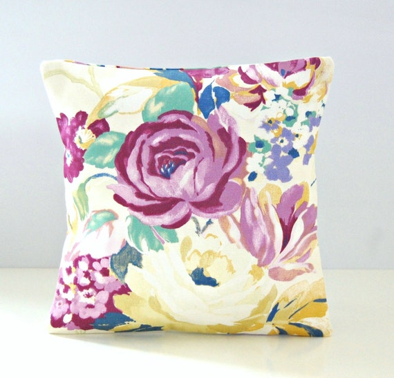 small decorative pillow cover 12 inch mauve violet cream