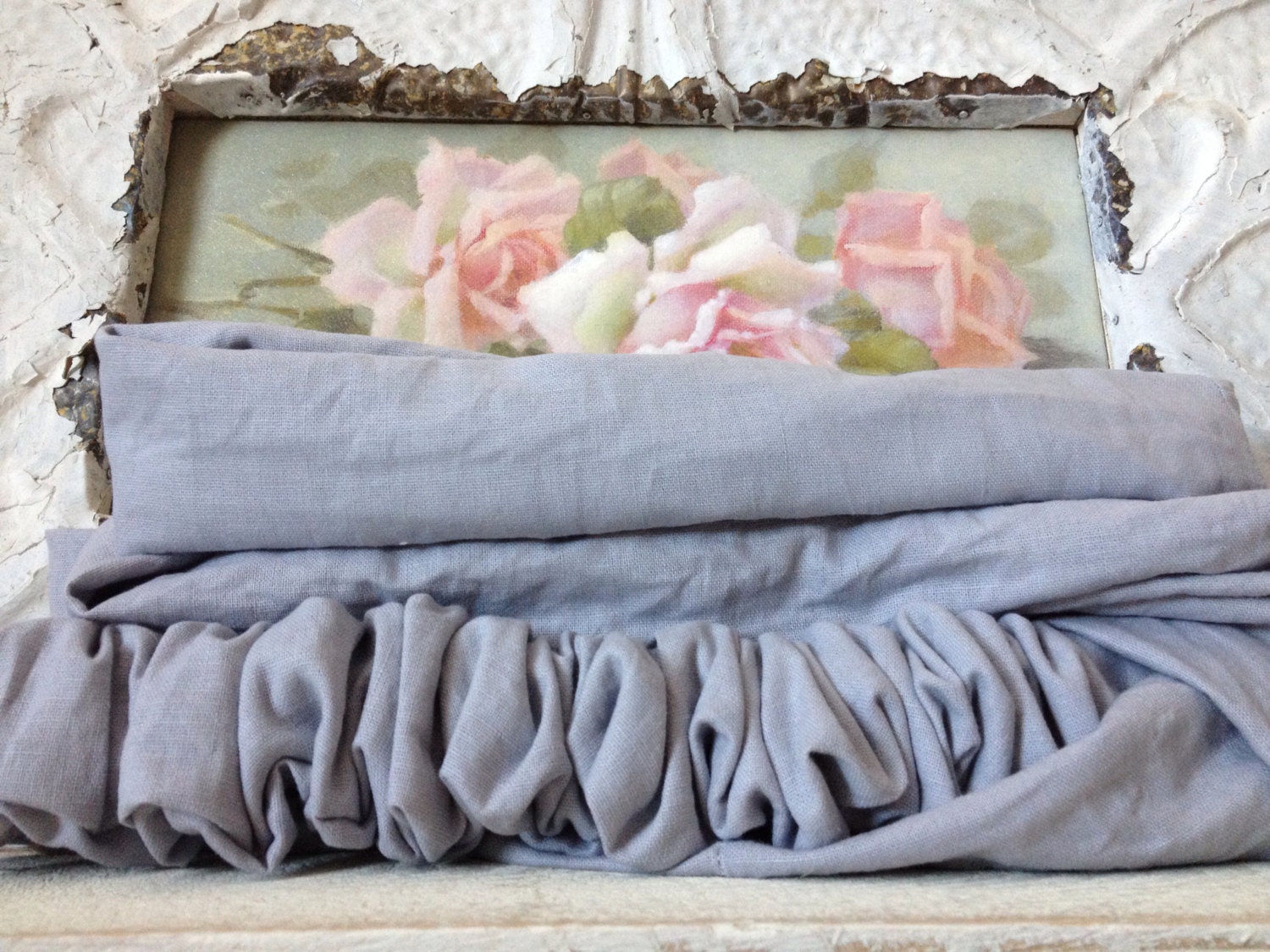 Paris Gray Linen Chandelier Chain Cover Cord Cover Velcro