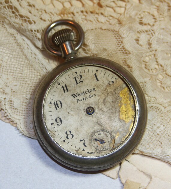 Vintage Pocket Watch Westclox Pocket Ben Steampunk Style- Altered Art ...