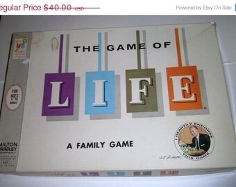 ON SALE Vintage The Game Of Life 1960 Milton Bradley Board Game