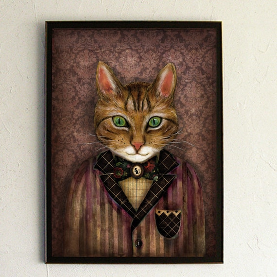 Art Print - Poster - Sir Harold and His Mouse Betty by MinaSmoke steampunk buy now online
