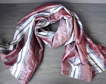 Silk wrap shawl in raspberry and pink stripes or more colors.
