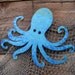 Metal art sculpture Octopus - Otis - blue aqua upcycled metal wall ocean decor