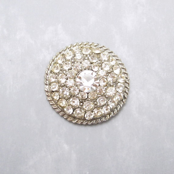 Large Vintage Rhinestone Button by VintagePotluck on Etsy