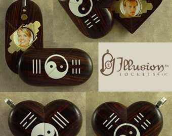 Illusionist Locket 3883 Magic Heart Yin Yang Hexagram By Illusion Lockets