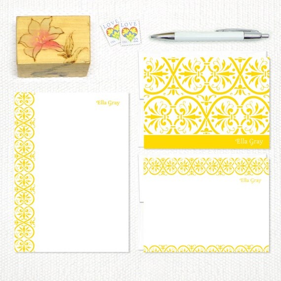 complete personalized stationery set ELEGANT ELLA by naomilynn