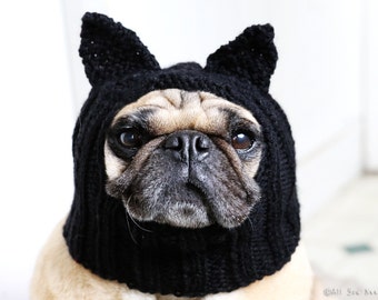 Dog Hat - Black Cat Hat - Pug Hat - Dog Hats - Pet Clothing - Dog Clothing - Pug Clothing - Dog Costume