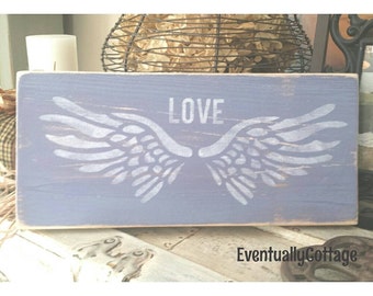 Angel Wings, Lavender Decor, Angel Wings Wall Decor, Angel Wings Art, Love Sign, Memorial Gift, Angel Sign, In Memory Of, Sympathy Gift