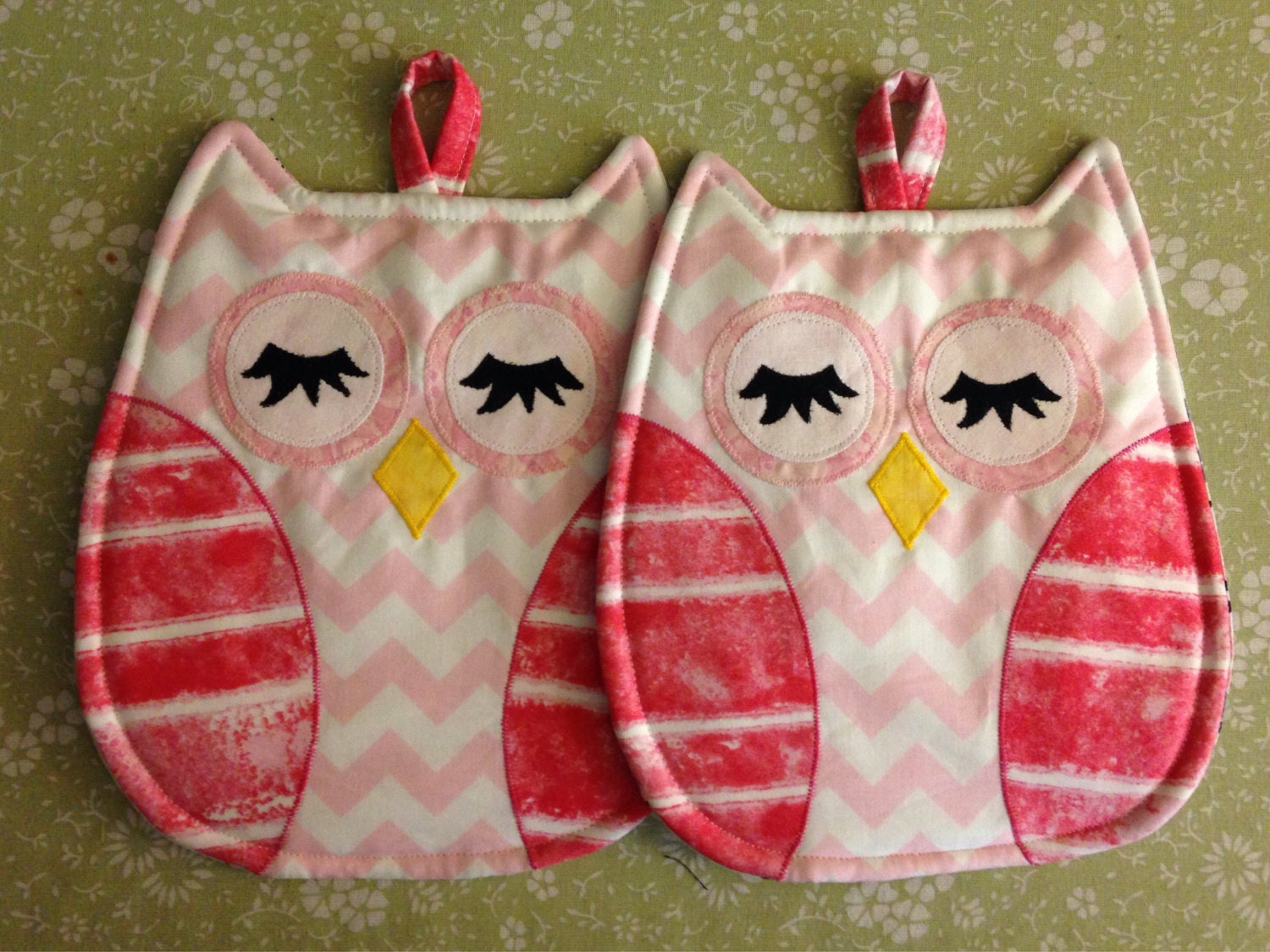 Owl Pot Holders Insul Bright by QuiltingCorner on Etsy