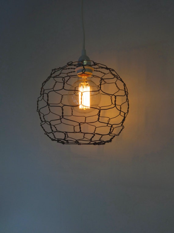 Items similar to Hanging Wire Sphere Lamp on Etsy