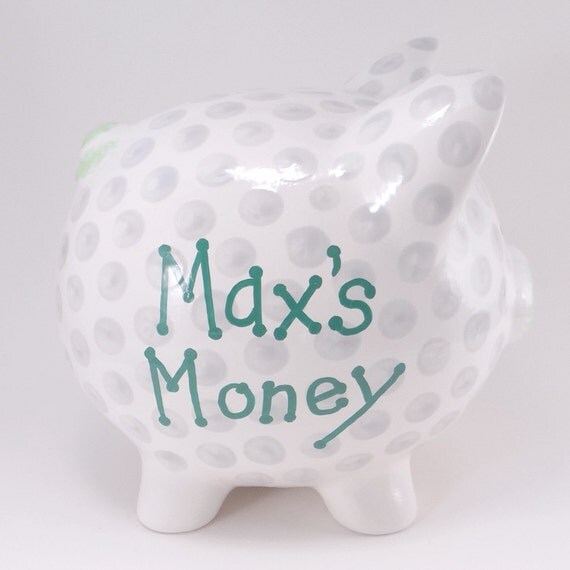 Golf Ball Piggy Bank Personalized Piggy Bank Golfing