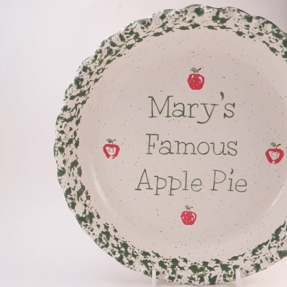Apple Pie Dish Personalized Pie Plate Ceramic Apple Pie
