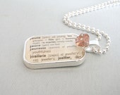 bride necklace, upcycled vintage French dictionary jewelry, bride to be, newlywed gift, wedding necklace