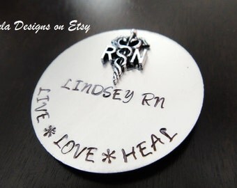 Nursing Graduate;Hand Stamped Pin for RN;Nursing Student;Nursing Pinning Ceremony/RN pin /lapel lpn pin;rn Brooch - RN pin - Nurse Pin