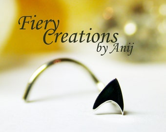 Nose Screw / Tragus stud "Star Trek Communicator" - Sterling Silver
