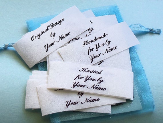 Qty 27 Custom Fabric Personalized Sew On White Cotton Labels