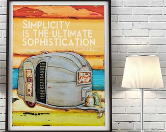 Airstream Trailer Camper ART PRINT Or CANVAS Simplicity Leonardo Da Vinci Quote Vintage Rv Camping Home Airstream Trailer Camper ART PRINT Or CANVAS Simplicity Leonardo Da Vinci Quote Vintage Rv Camping Home