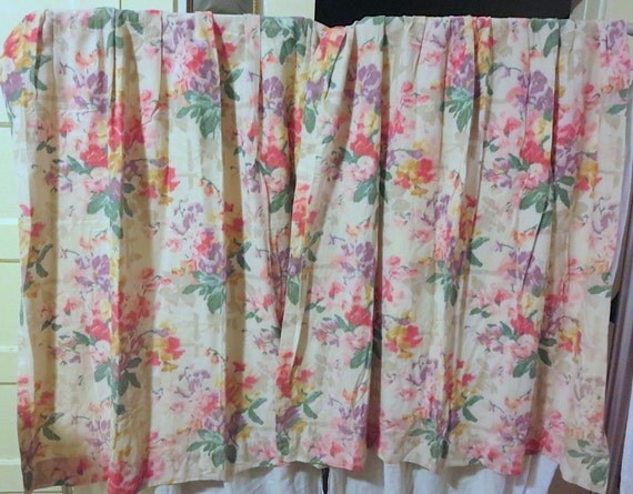 1930s French Vintage Woven Floral Ikat Curtains Great Colors