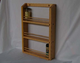 Oak Wooden Triple Shelf Classic Spice Rack