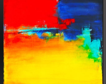Fiesta - 24 x 24 - Abstract Acrylic Painting- Contemporary Wall Art - Modern