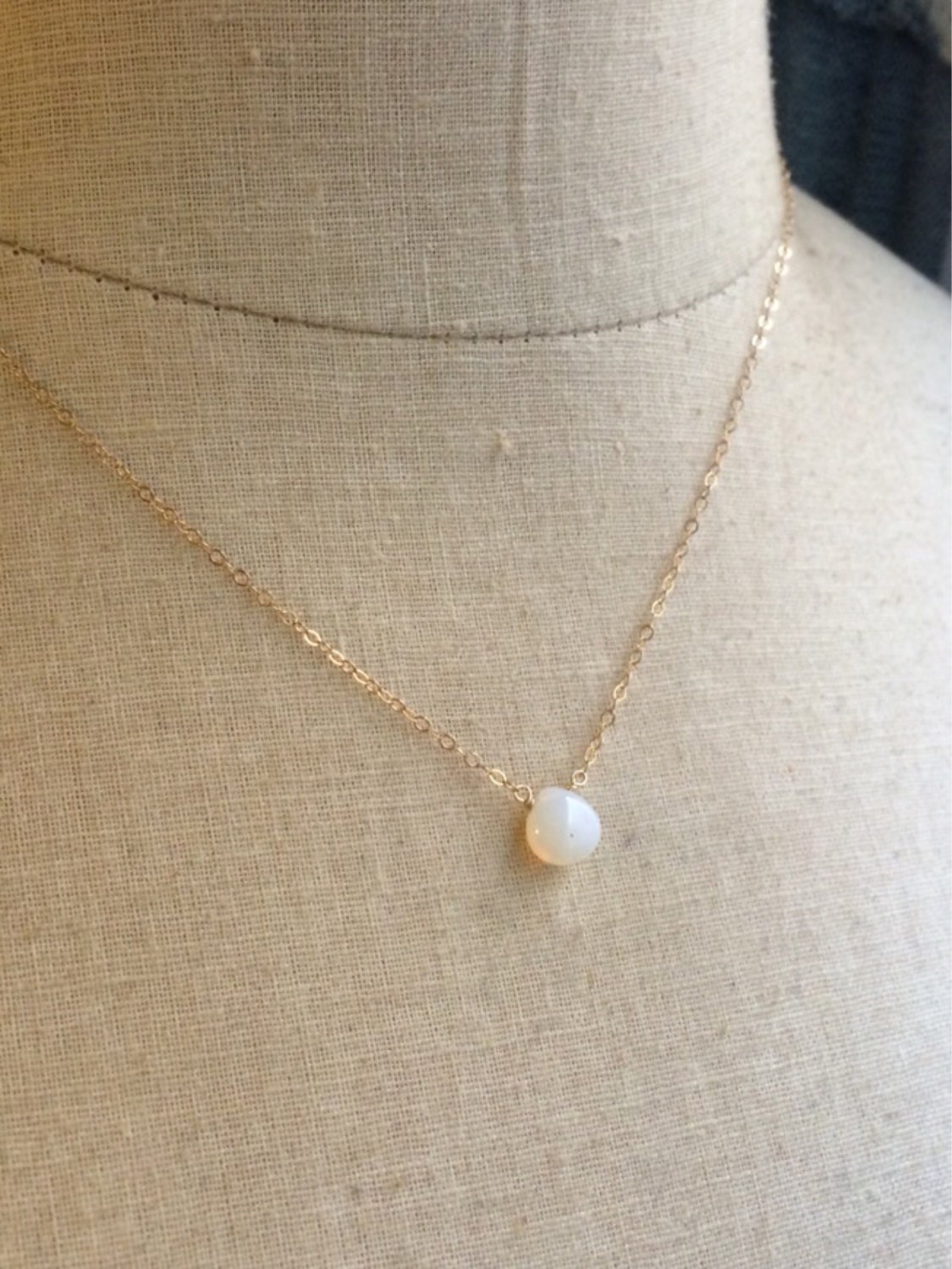 White Opal Necklace Birthstone Necklace October Birthstone