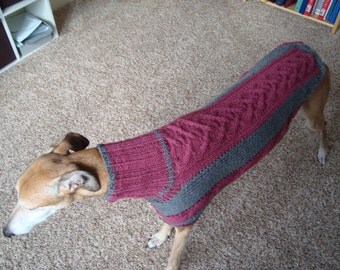 dog/ greyhound sweater knitting pattern PDF file ONLY